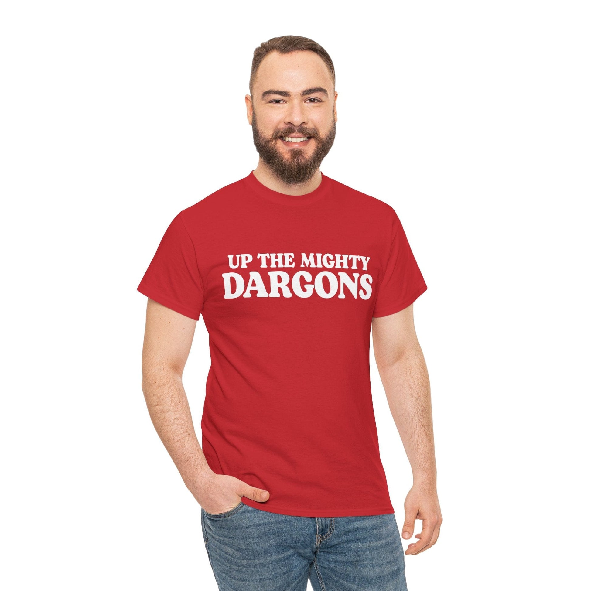 Up The Mighty Dargons Graphic Tee Graphic Tees Australia Red / S Graphic T-Shirt Australia -  Cool Graphic T-Shirts Online -  Up The Mighty Dargons T-Shirt | Funny Rugby League Tees Australia