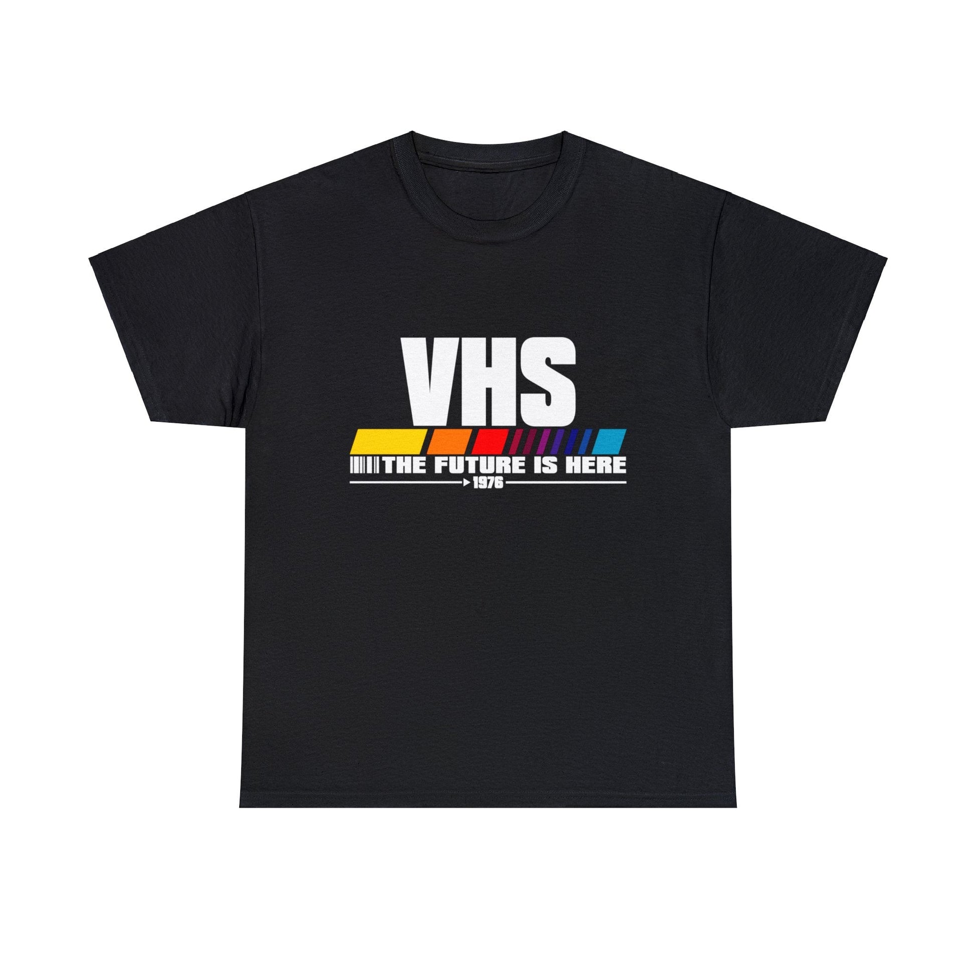 VHS - The Future Is Now Graphic Tee Graphic Tees Australia Black / S Graphic T-Shirt Australia -  Cool Graphic T-Shirts Online -  VHS - The Future Is Now T-Shirt | 80's Vintage Graphic T-Shirts Au