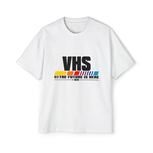 VHS - The Future Is Now Oversized Tee Graphic Tees Australia White / S Graphic T-Shirt Australia -  Cool Graphic T-Shirts Online - 