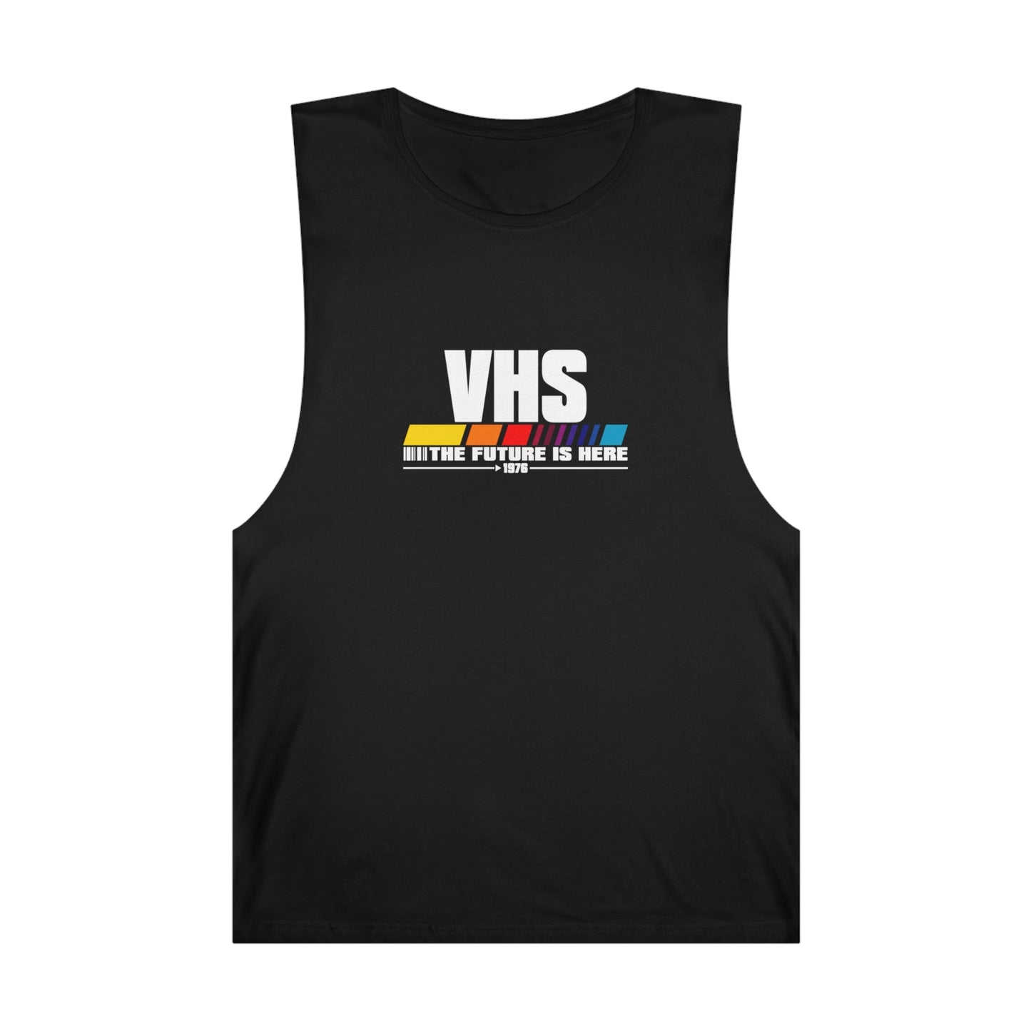 VHS - The Future Is Now Tank Top Graphic Tees Australia Black / XS Graphic T-Shirt Australia -  Cool Graphic T-Shirts Online - 