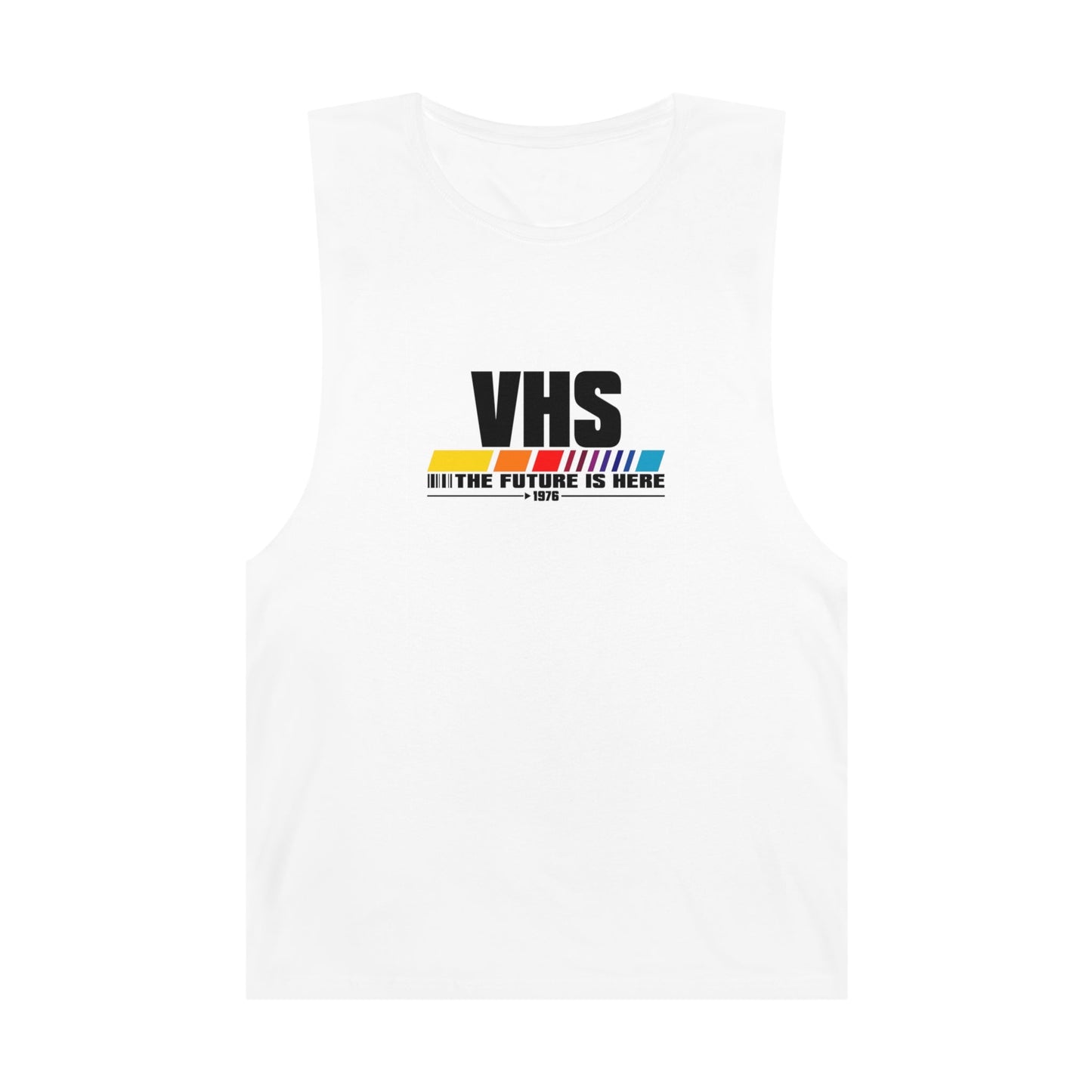 VHS - The Future Is Now Tank Top Graphic Tees Australia White / XS Graphic T-Shirt Australia -  Cool Graphic T-Shirts Online - 