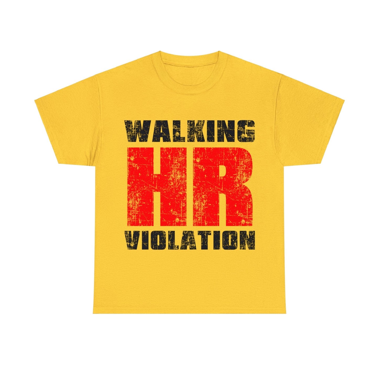 Walking HR Violation Graphic Tee Graphic Tees Australia Yellow / S Graphic T-Shirt Australia -  Cool Graphic T-Shirts Online -  Walking HR Violation Graphic Tee | Funny T-Shirt Australia