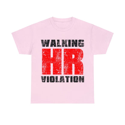 Walking HR Violation Graphic Tee Graphic Tees Australia Light Pink / S Graphic T-Shirt Australia -  Cool Graphic T-Shirts Online -  Walking HR Violation Graphic Tee | Funny T-Shirt Australia