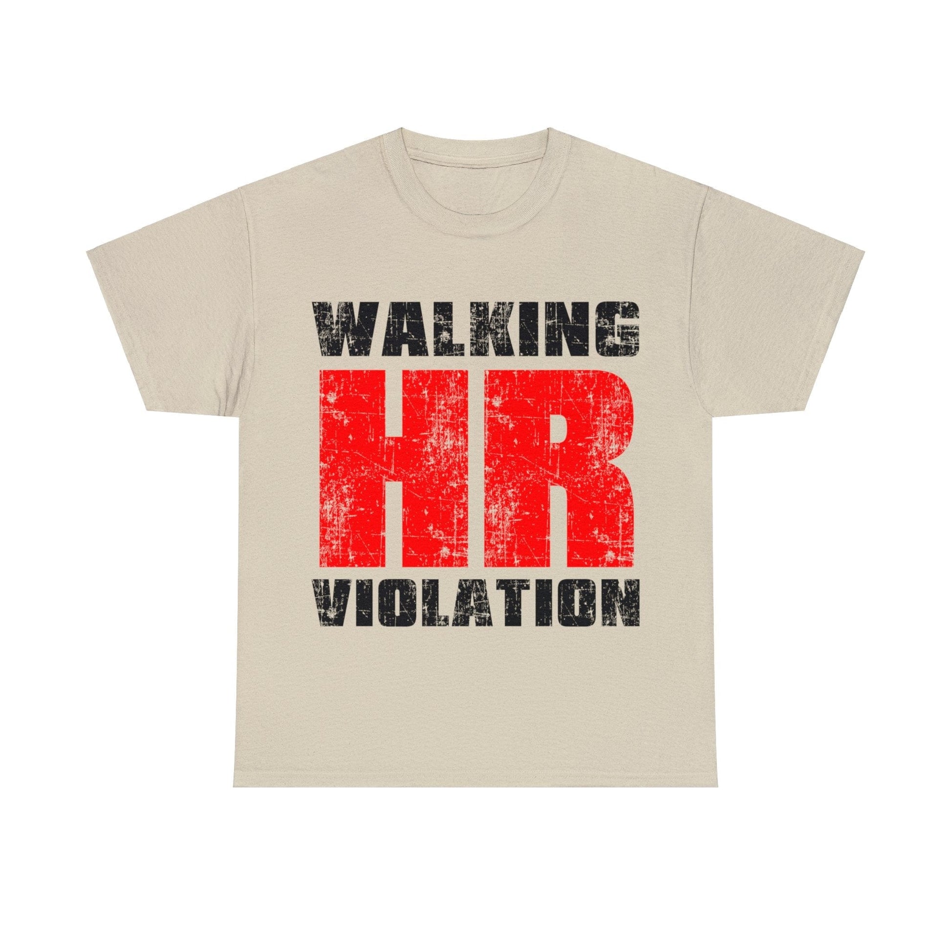 Walking HR Violation Graphic Tee Graphic Tees Australia Sand / S Graphic T-Shirt Australia -  Cool Graphic T-Shirts Online -  Walking HR Violation Graphic Tee | Funny T-Shirt Australia