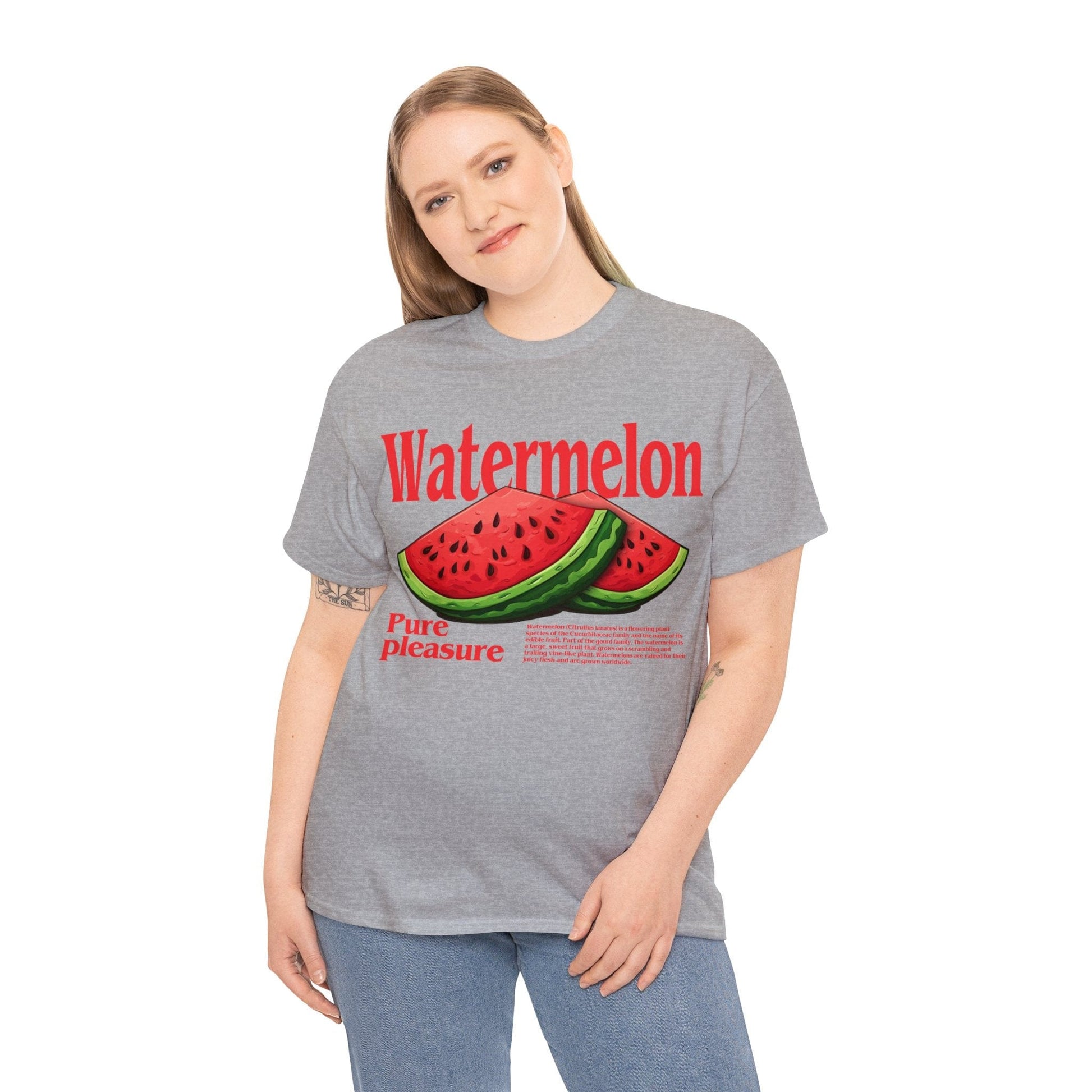 Watermelon Pure Pleasure Graphic Tee Graphic Tees Australia Sport Grey / S Graphic T-Shirt Australia -  Cool Graphic T-Shirts Online -  Watermelon Pure Pleasure T-Shirt | Cool T-Shirts Online Australia