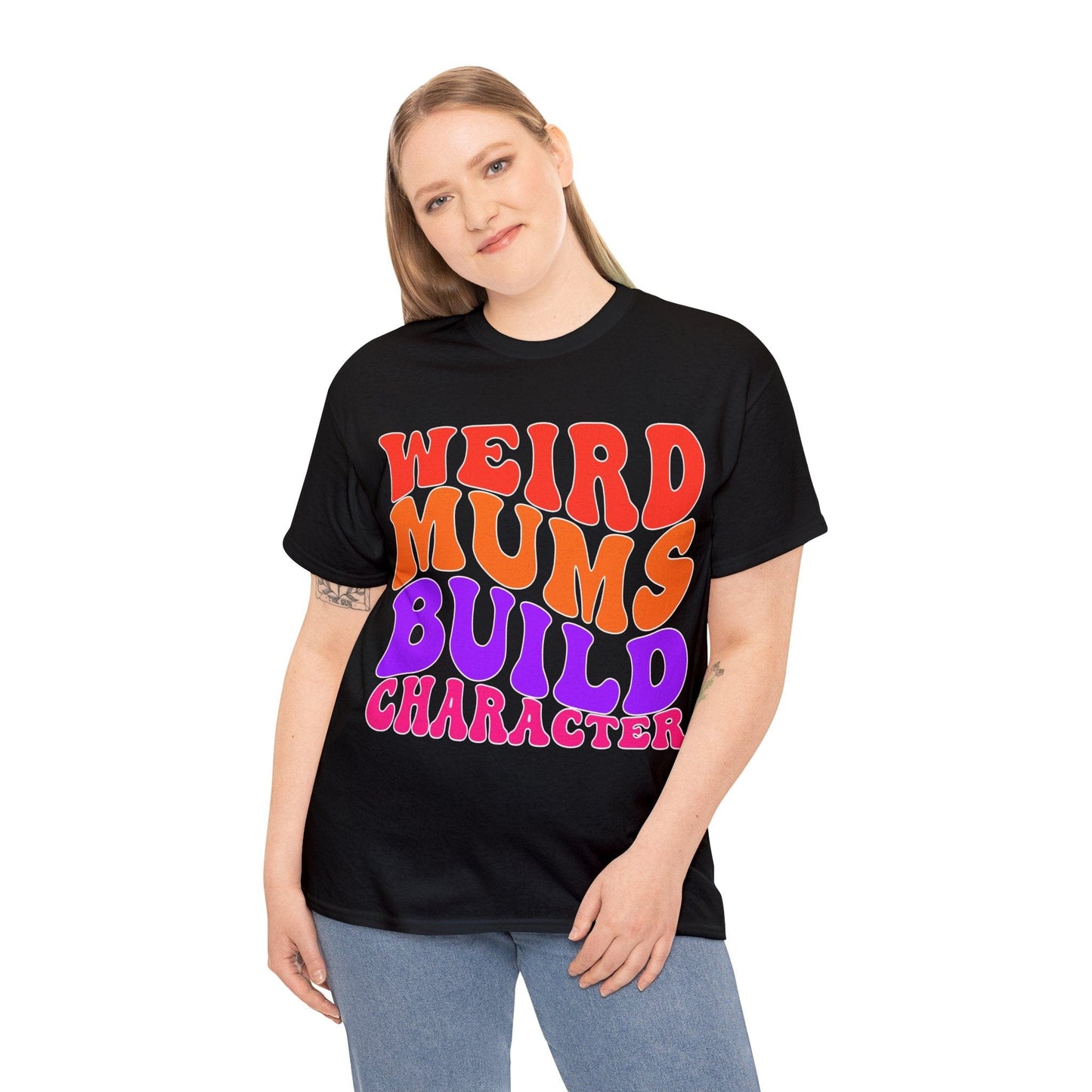 Weird Mums Build Character Graphic Tee Graphic Tees Australia Black / S Graphic T-Shirt Australia -  Cool Graphic T-Shirts Online -  Weird Mums Build Character T-Shirt | Funny Graphic T-Shirts