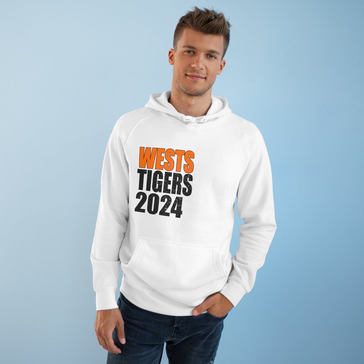 Wests Tigers 2024 Hoodie Graphic Tees Australia White / XS Graphic T-Shirt Australia -  Cool Graphic T-Shirts Online -  Wests Tigers 2024 Hoodie | NRL Hoodies Australia