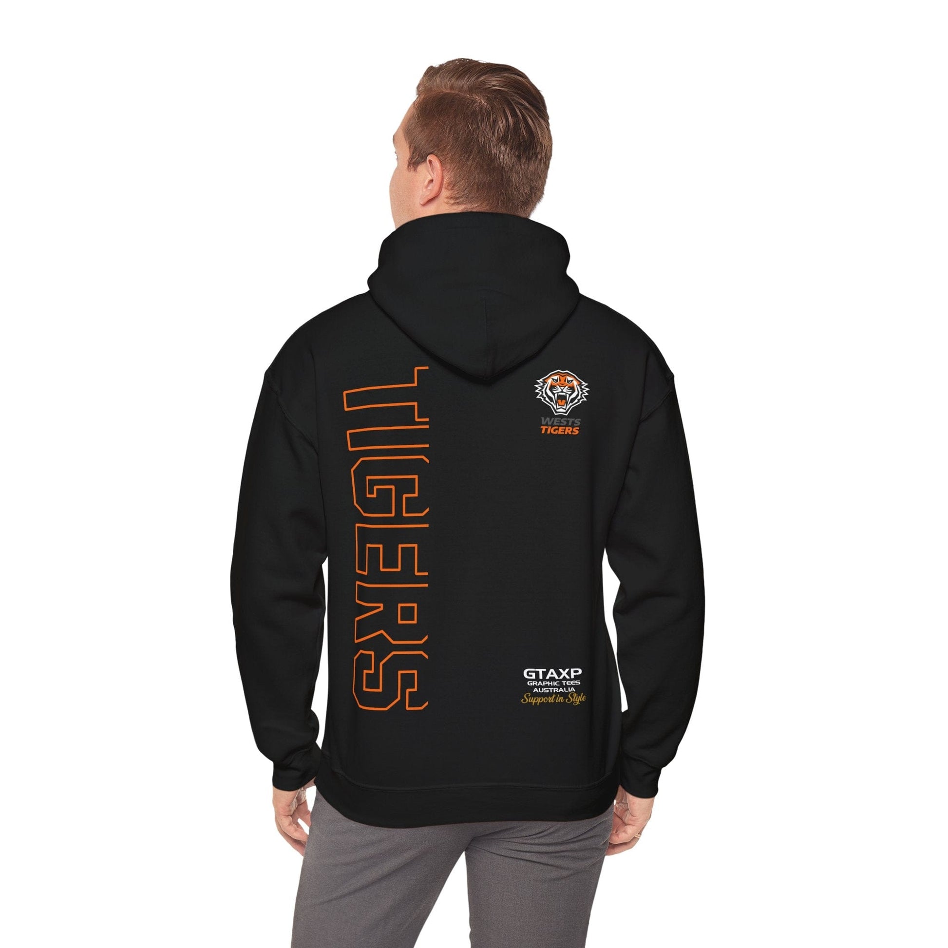 Wests Tigers Duo Hoodie Printify Black / S Graphic T-Shirt Australia -  Cool Graphic T-Shirts Online - 