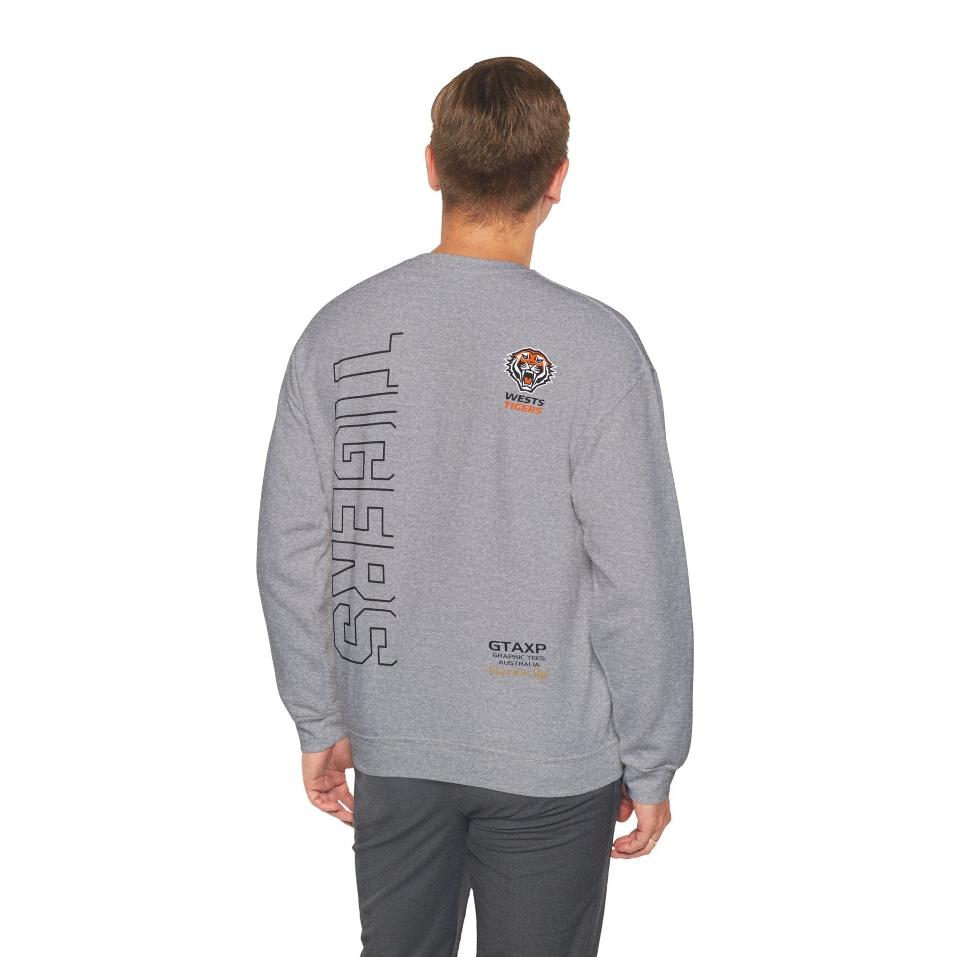 Wests Tigers Duo Jumper Graphic Tees Australia Sport Grey / S Graphic T-Shirt Australia -  Cool Graphic T-Shirts Online -  Wests Tigers Duo Jumper | Wests Tigers Crew Sweater