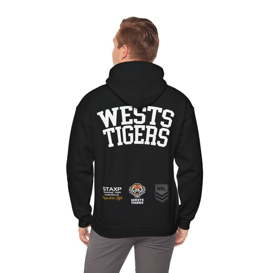 Wests Tigers NRL Hoodie Printify Black / S Graphic T-Shirt Australia -  Cool Graphic T-Shirts Online - 