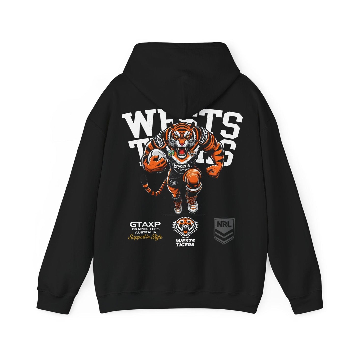 Wests Tigers Timmy Hoodie Printify Graphic T-Shirt Australia -  Cool Graphic T-Shirts Online - 