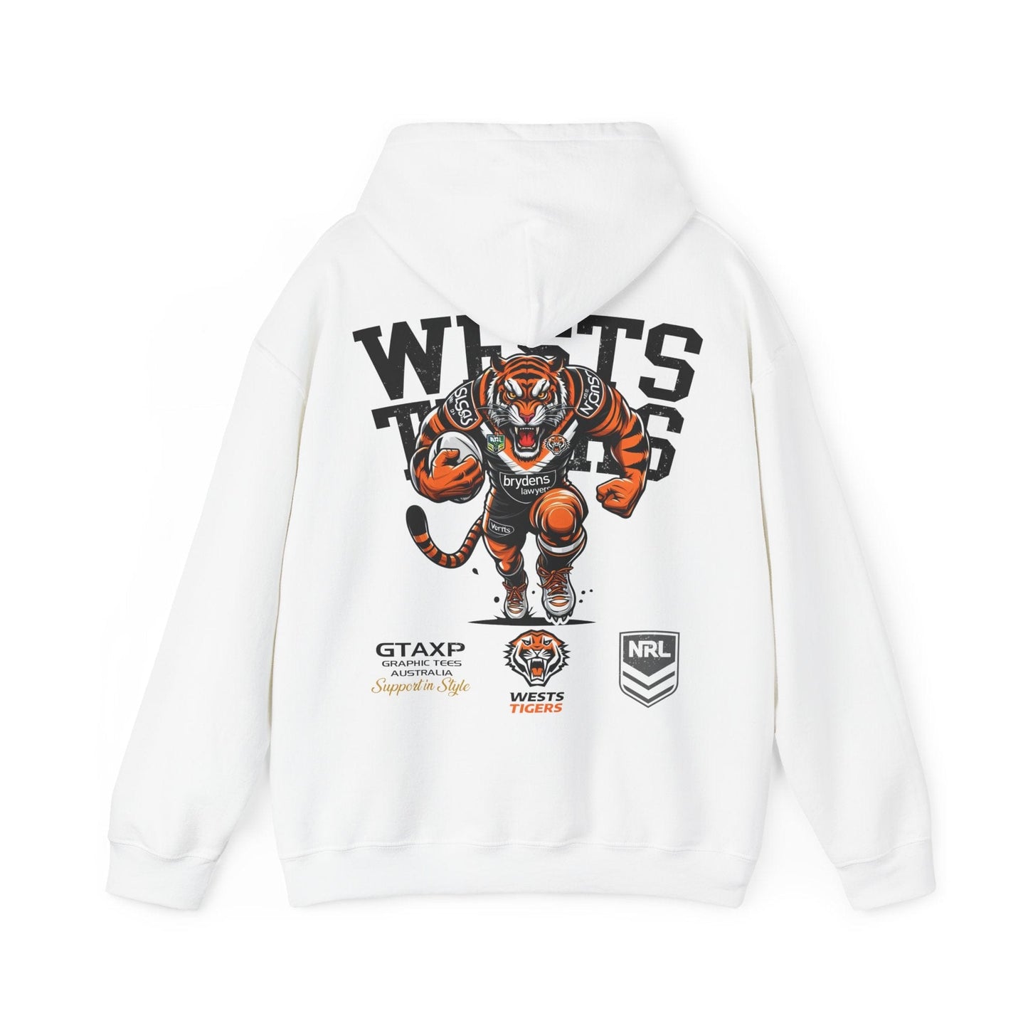 Wests Tigers Timmy Hoodie Printify Graphic T-Shirt Australia -  Cool Graphic T-Shirts Online - 