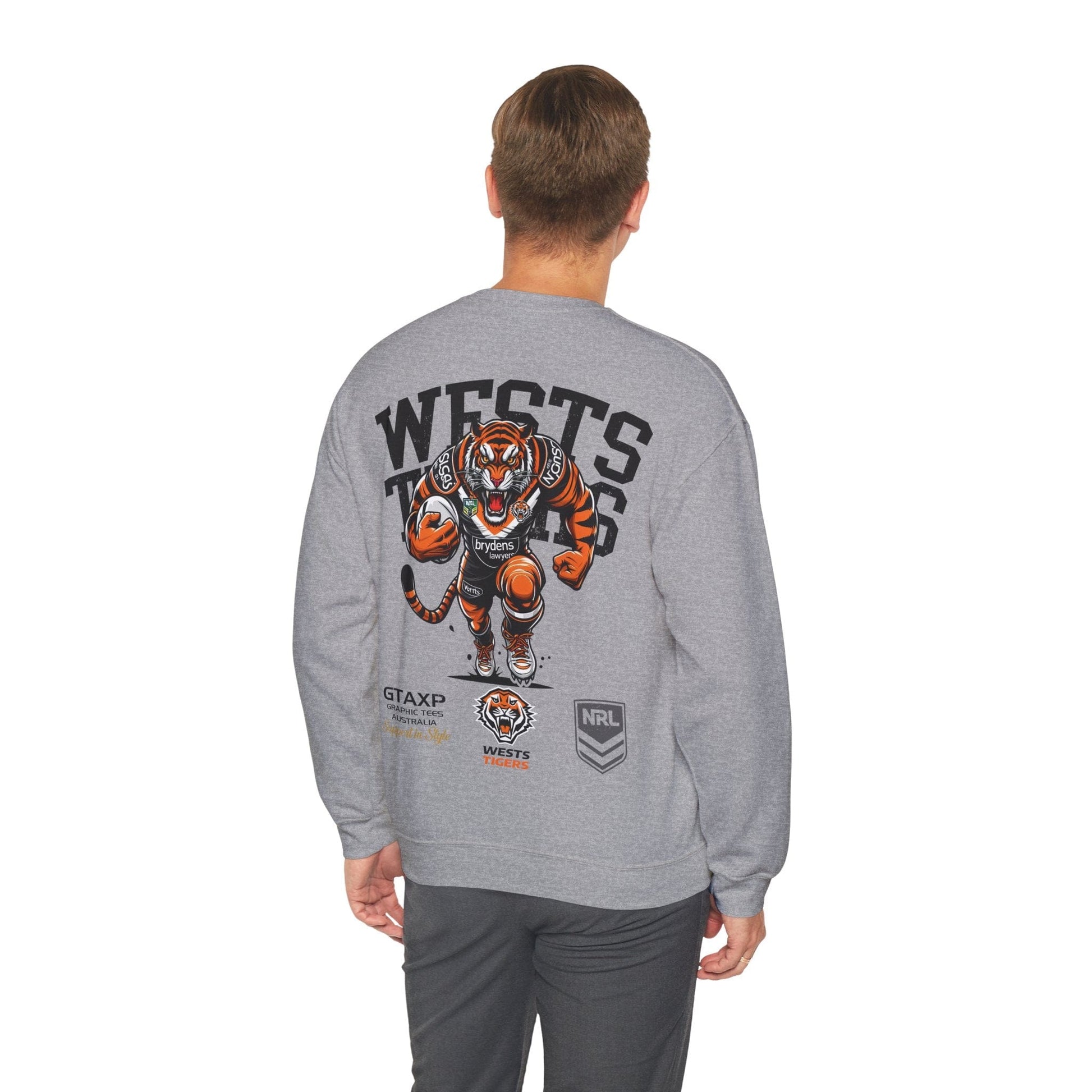 Wests Tigers Timmy Jumper Graphic Tees Australia Sport Grey / S Graphic T-Shirt Australia -  Cool Graphic T-Shirts Online -  Wests Tigers Timmy Jumper | Wests Tigers Crew Sweater