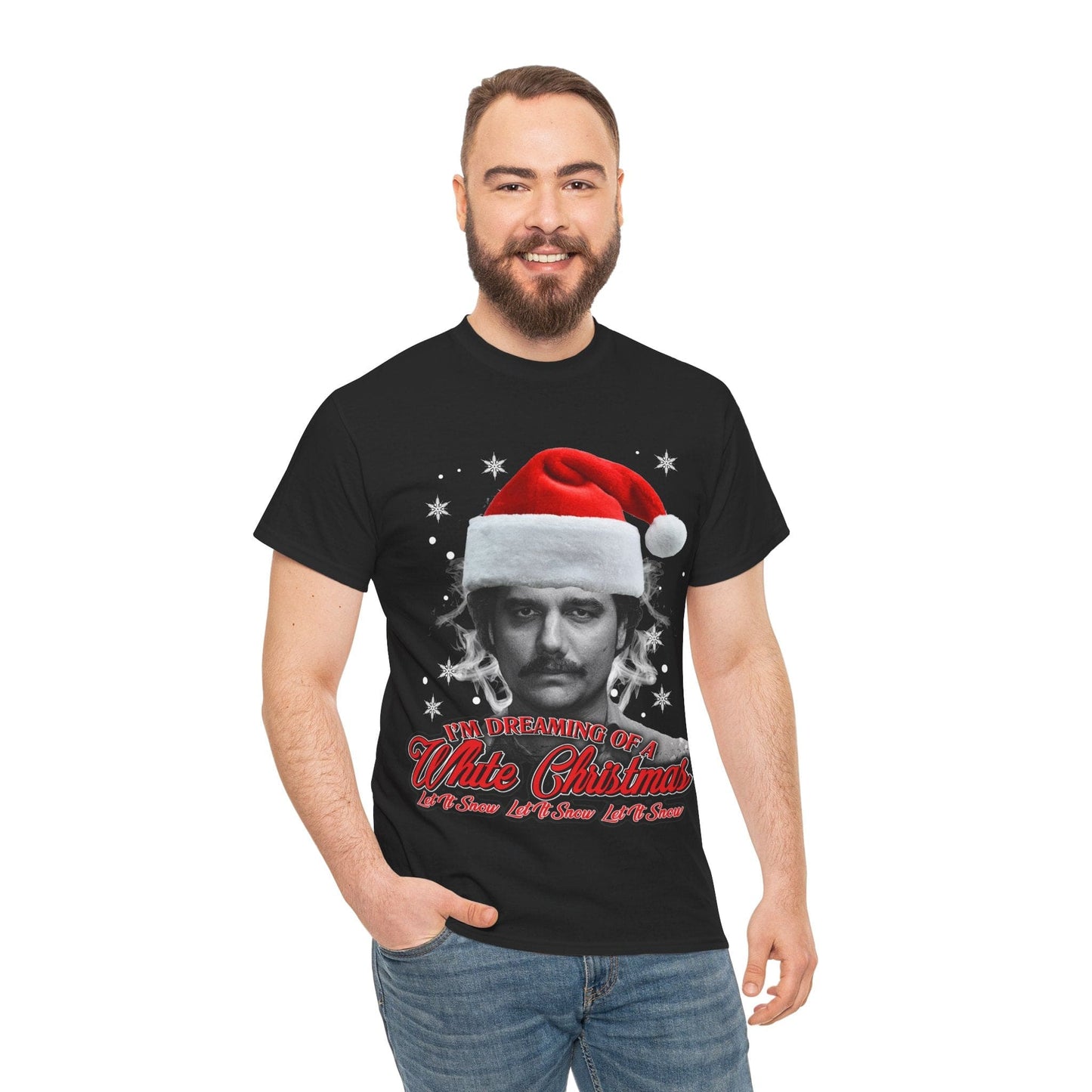 White Christmas Graphic Tee Graphic Tees Australia Black / S Graphic T-Shirt Australia -  Cool Graphic T-Shirts Online -  White Christmas T-shirt | Funny Christmas T-Shirt Australia