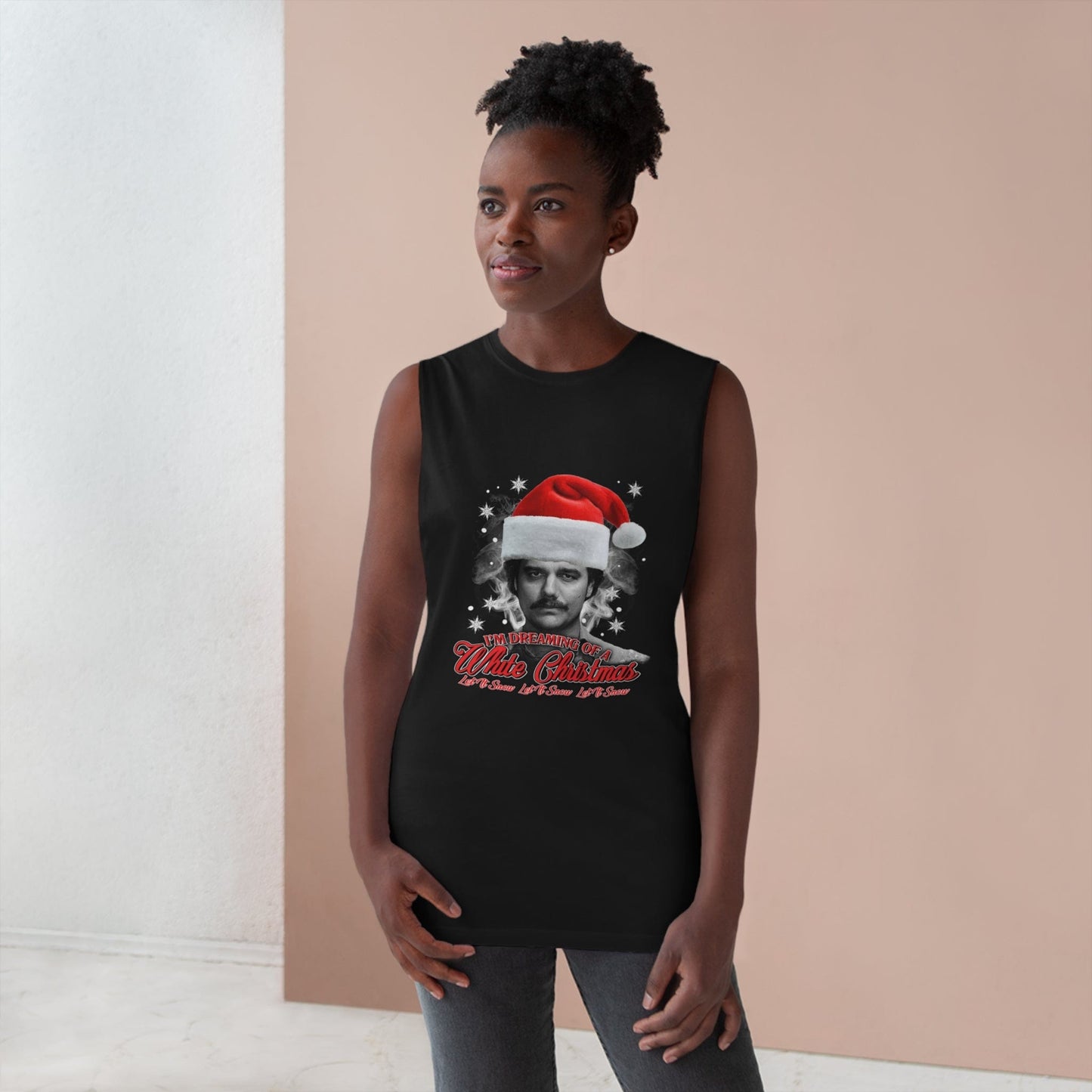 White Christmas Tank Top Graphic Tees Australia Graphic T-Shirt Australia -  Cool Graphic T-Shirts Online - 