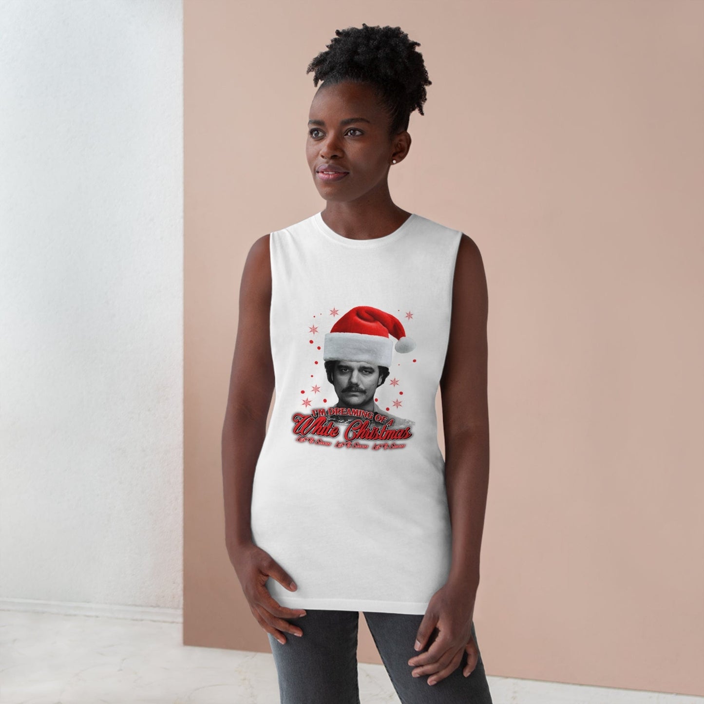 White Christmas Tank Top Graphic Tees Australia Graphic T-Shirt Australia -  Cool Graphic T-Shirts Online - 