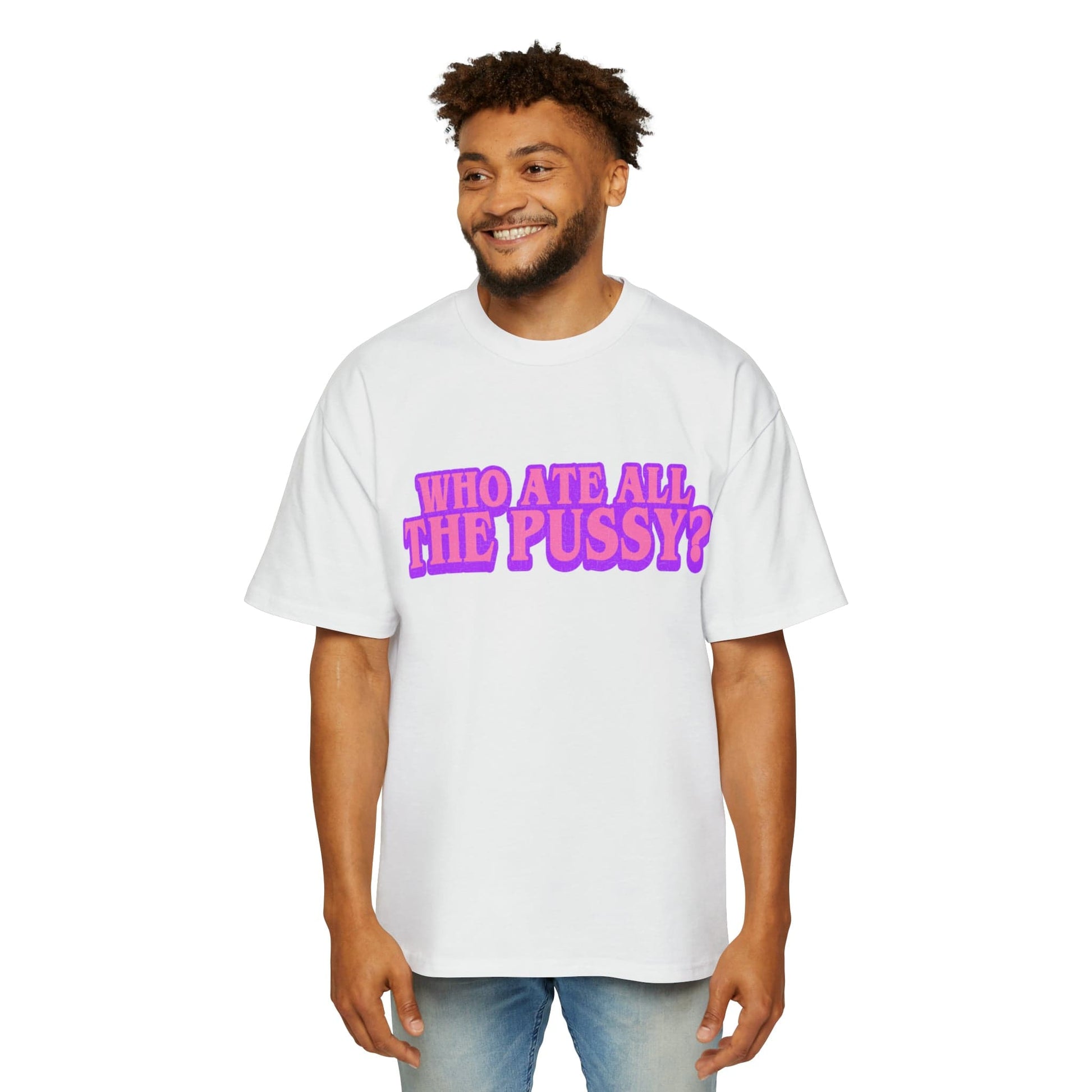 Who Ate All The Pussy Oversized Tee Graphic Tees Australia Graphic T-Shirt Australia -  Cool Graphic T-Shirts Online - 