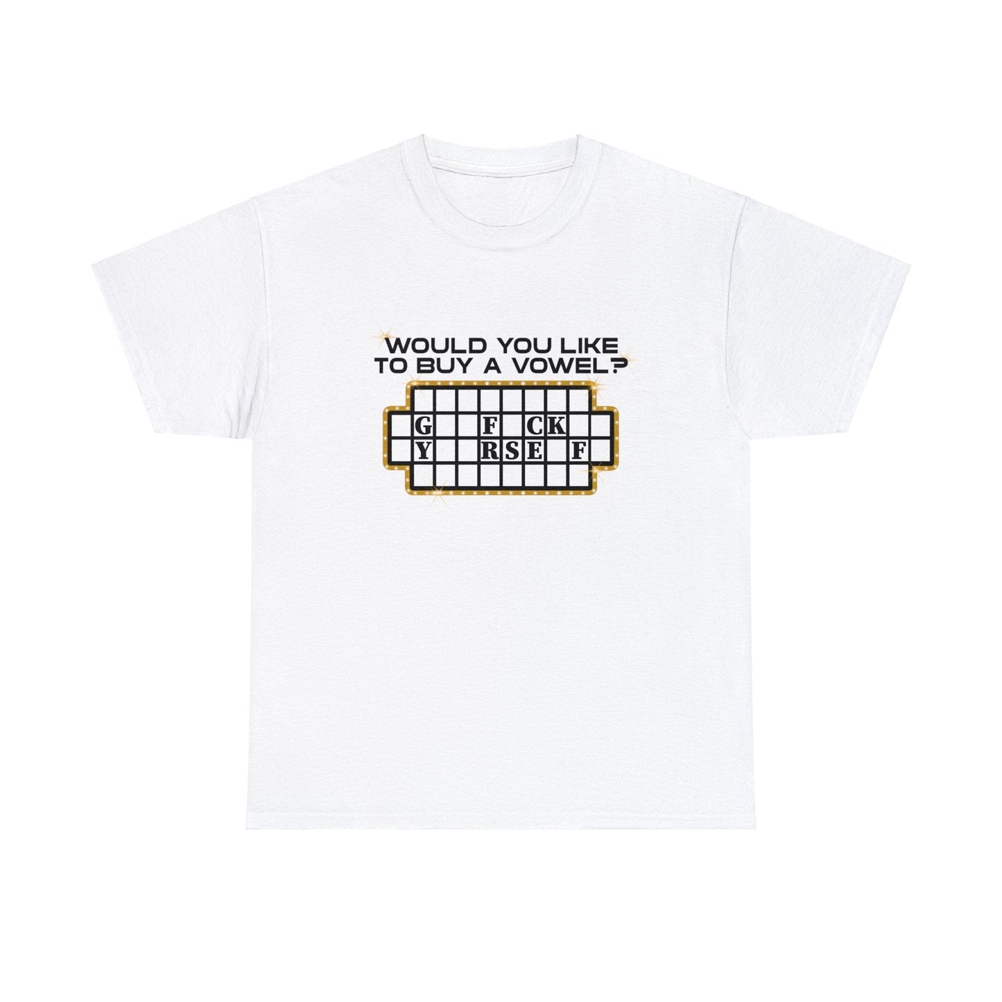 Would You Like To Buy A Vowel Graphic Tee Graphic Tees Australia White / S Graphic T-Shirt Australia -  Cool Graphic T-Shirts Online -  Would You Like To Buy A Vowel T-Shirt | Funny T-Shirts Australia