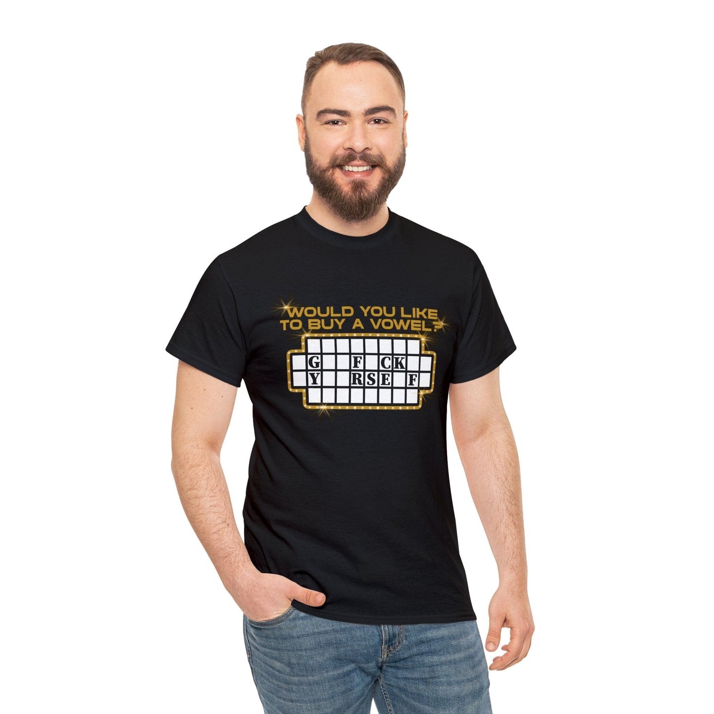 Would You Like To Buy A Vowel Graphic Tee Graphic Tees Australia Graphic T-Shirt Australia -  Cool Graphic T-Shirts Online -  Would You Like To Buy A Vowel T-Shirt | Funny T-Shirts Australia