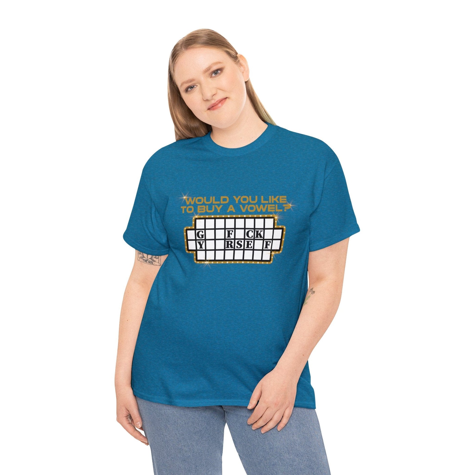 Would You Like To Buy A Vowel Graphic Tee Graphic Tees Australia Graphic T-Shirt Australia -  Cool Graphic T-Shirts Online -  Would You Like To Buy A Vowel T-Shirt | Funny T-Shirts Australia