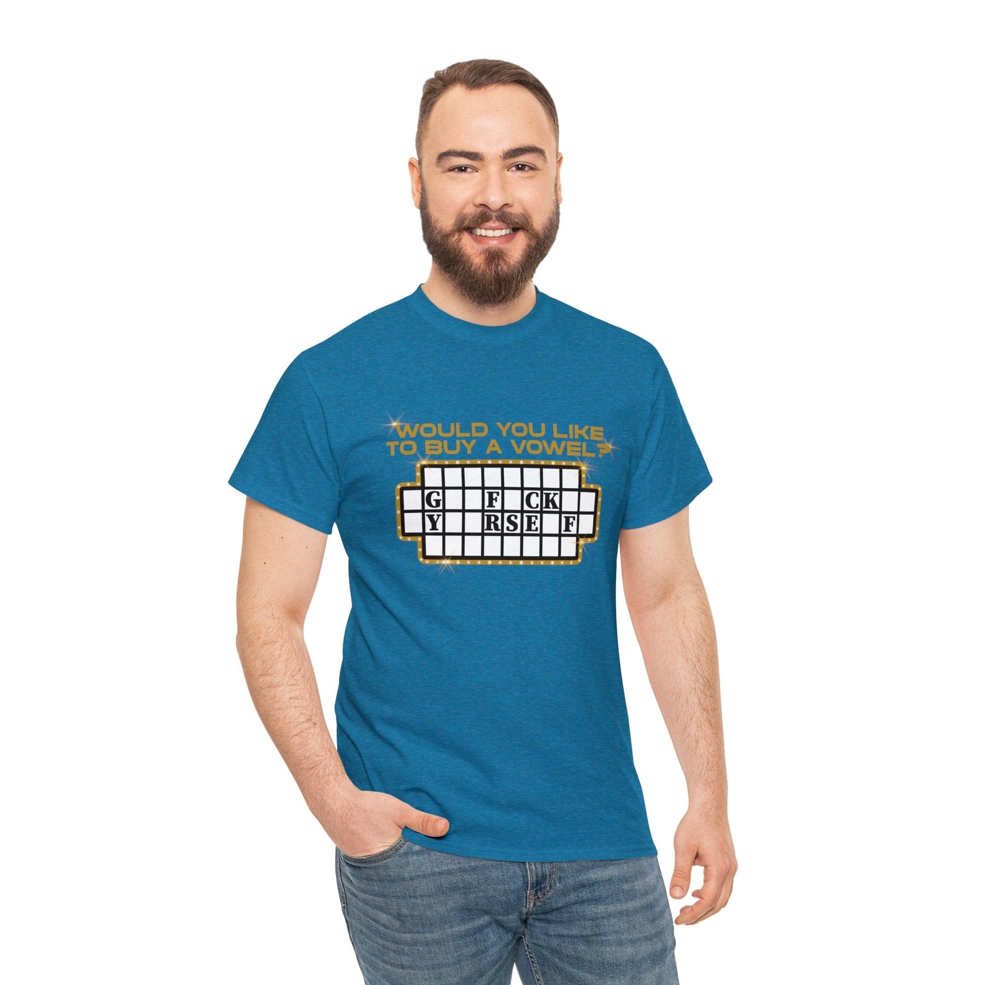 Would You Like To Buy A Vowel Graphic Tee Graphic Tees Australia Graphic T-Shirt Australia -  Cool Graphic T-Shirts Online -  Would You Like To Buy A Vowel T-Shirt | Funny T-Shirts Australia