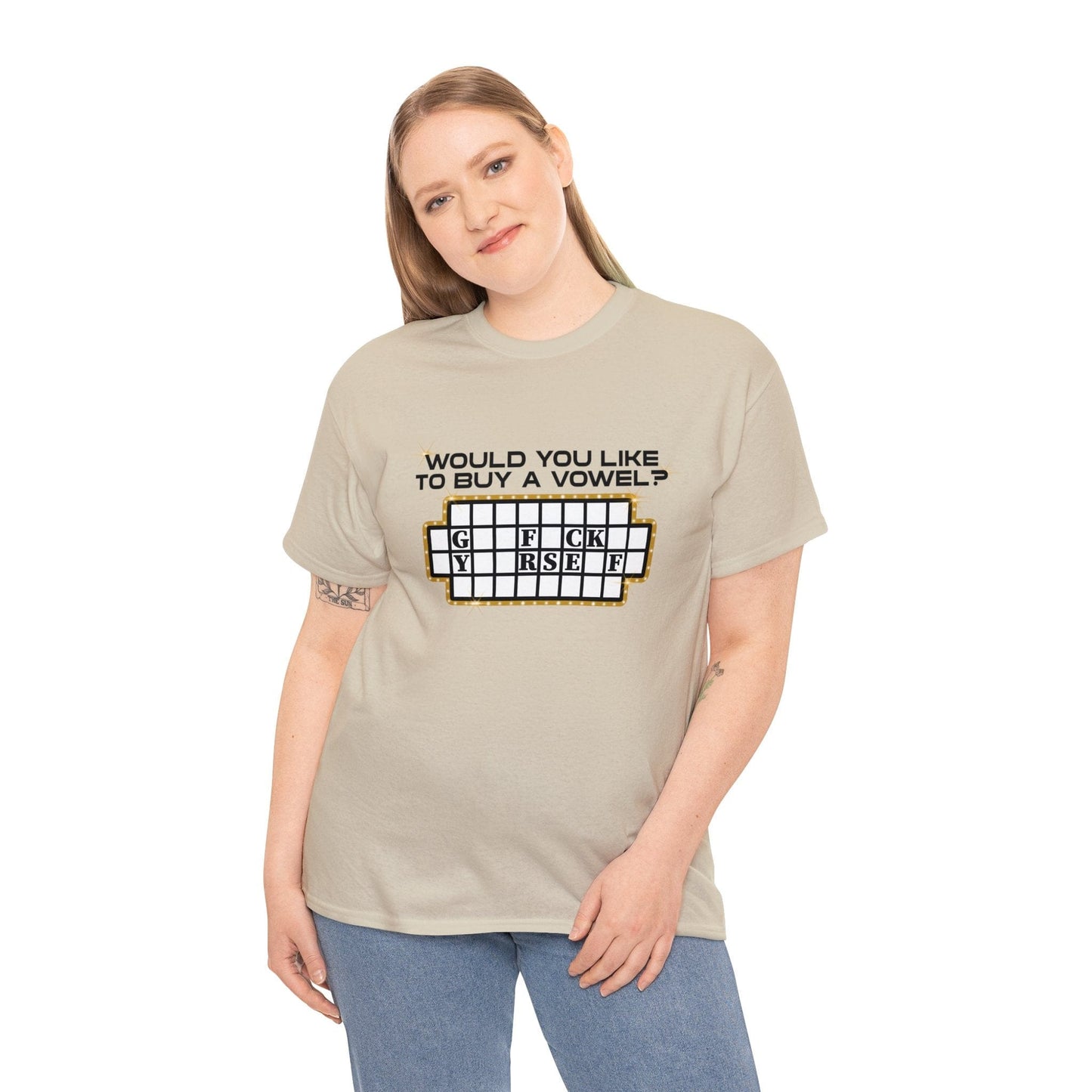 Would You Like To Buy A Vowel Graphic Tee Graphic Tees Australia Graphic T-Shirt Australia -  Cool Graphic T-Shirts Online -  Would You Like To Buy A Vowel T-Shirt | Funny T-Shirts Australia