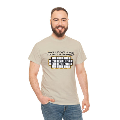 Would You Like To Buy A Vowel Graphic Tee Graphic Tees Australia Graphic T-Shirt Australia -  Cool Graphic T-Shirts Online -  Would You Like To Buy A Vowel T-Shirt | Funny T-Shirts Australia