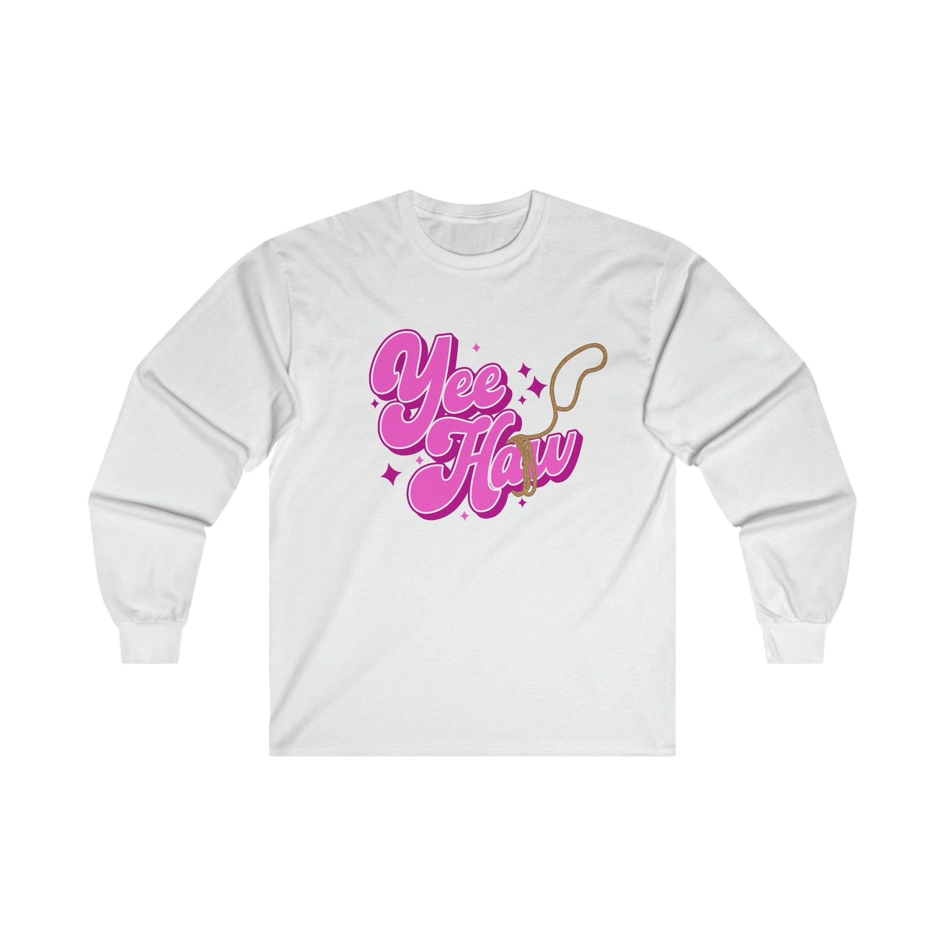 YeeHaw Long Sleeve Graphic Tees Australia S / White Graphic T-Shirt Australia -  Cool Graphic T-Shirts Online -  YeeHaw Long Sleeve | Long Sleeve Graphic T-Shirt Australia