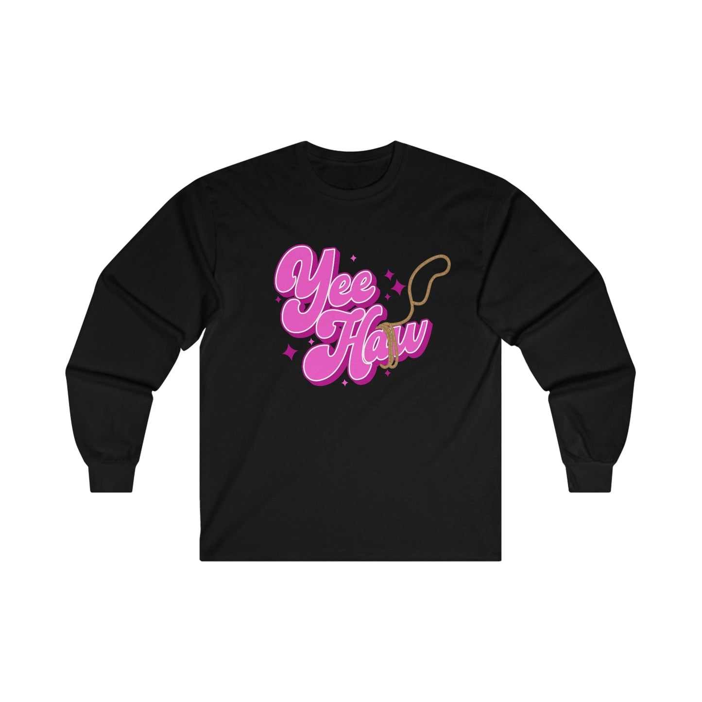 YeeHaw Long Sleeve Graphic Tees Australia S / Black Graphic T-Shirt Australia -  Cool Graphic T-Shirts Online -  YeeHaw Long Sleeve | Long Sleeve Graphic T-Shirt Australia