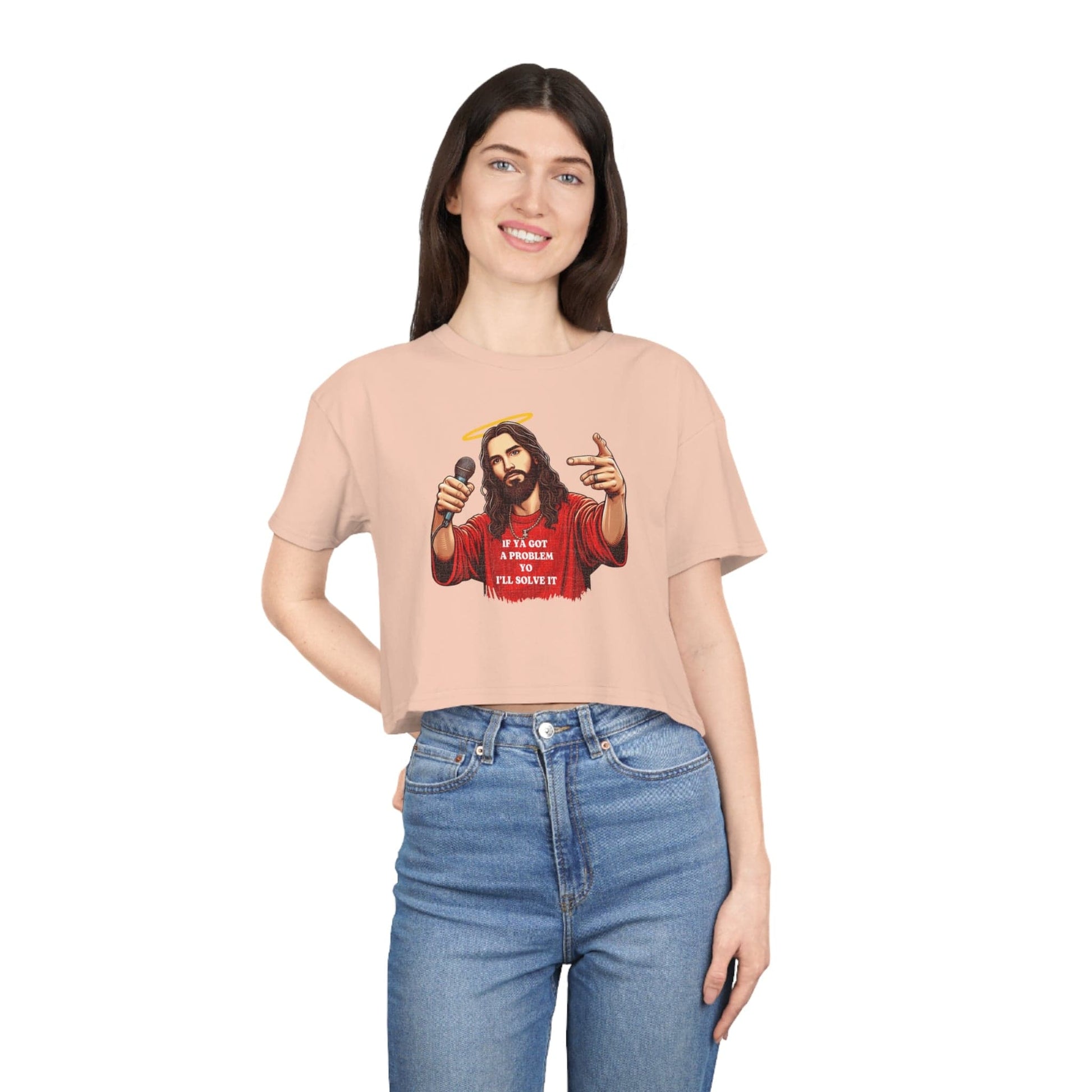 Yo I'll Solve It Crop Tee Graphic Tees Australia Pale Pink / XS Graphic T-Shirt Australia -  Cool Graphic T-Shirts Online -  Yo I'll Solve It Crop Tee | Womens Graphic T-Shirts Australia