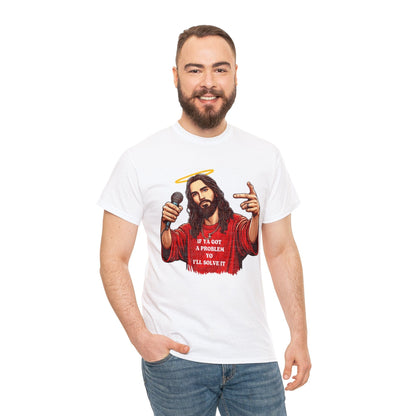 Yo I'll Solve It Graphic Tee Graphic Tees Australia White / S Graphic T-Shirt Australia -  Cool Graphic T-Shirts Online -  If You Got A Problem, Yo I'll Solve It Jesus T-Shirt