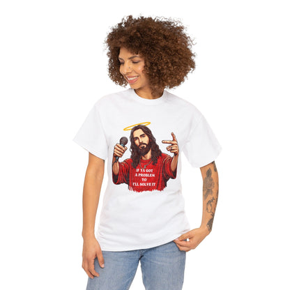 Yo I'll Solve It Graphic Tee Graphic Tees Australia Graphic T-Shirt Australia -  Cool Graphic T-Shirts Online -  If You Got A Problem, Yo I'll Solve It Jesus T-Shirt