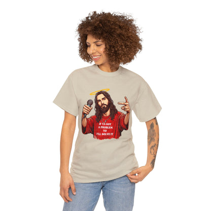 Yo I'll Solve It Graphic Tee Graphic Tees Australia Graphic T-Shirt Australia -  Cool Graphic T-Shirts Online -  If You Got A Problem, Yo I'll Solve It Jesus T-Shirt