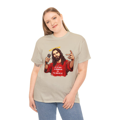 Yo I'll Solve It Graphic Tee Graphic Tees Australia Graphic T-Shirt Australia -  Cool Graphic T-Shirts Online -  If You Got A Problem, Yo I'll Solve It Jesus T-Shirt