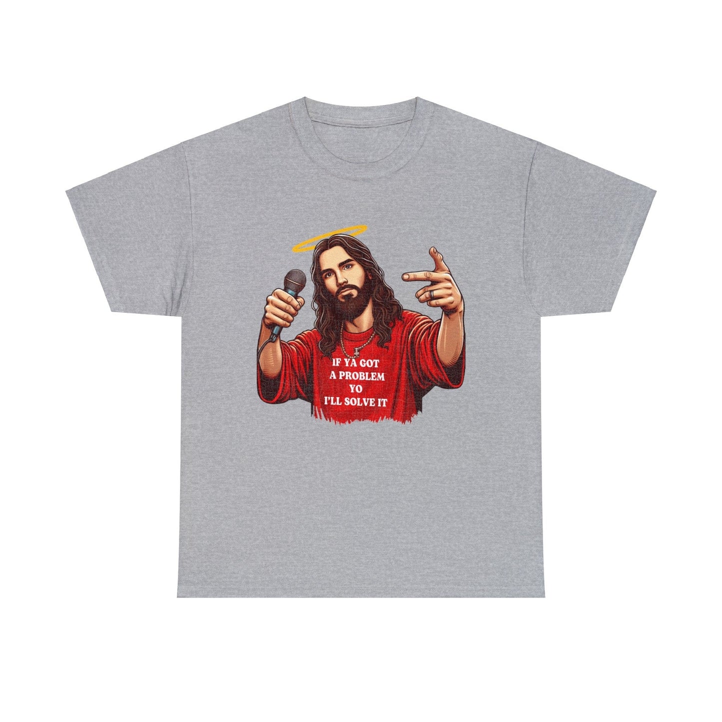 Yo I'll Solve It Graphic Tee Graphic Tees Australia Graphic T-Shirt Australia -  Cool Graphic T-Shirts Online -  If You Got A Problem, Yo I'll Solve It Jesus T-Shirt