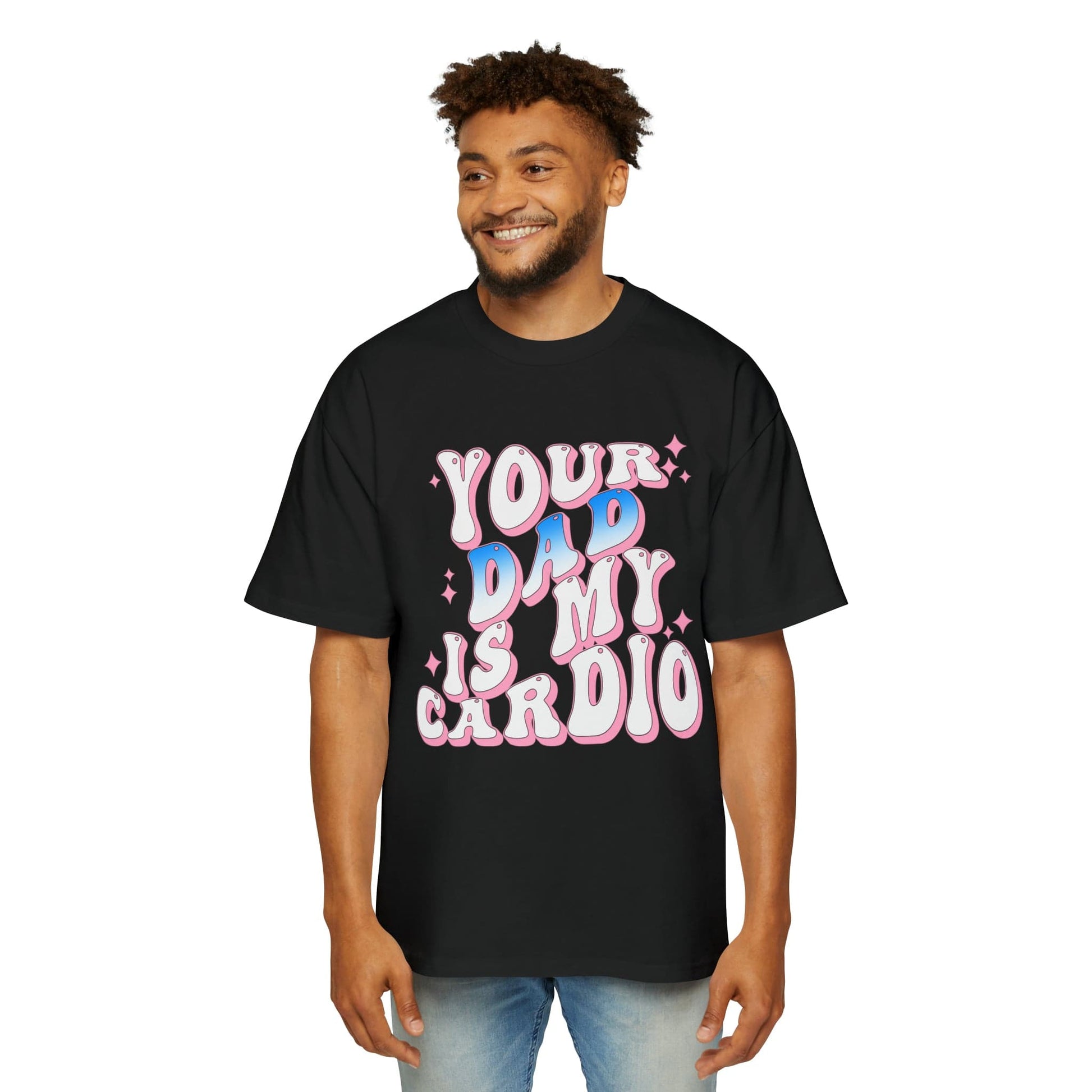 Your Dad Is My Cardio Oversized Tee Graphic Tees Australia Black / S Graphic T-Shirt Australia -  Cool Graphic T-Shirts Online -  Your Dad Is My Cardio Oversized Tee | Vintage 90s T-Shirts Australia