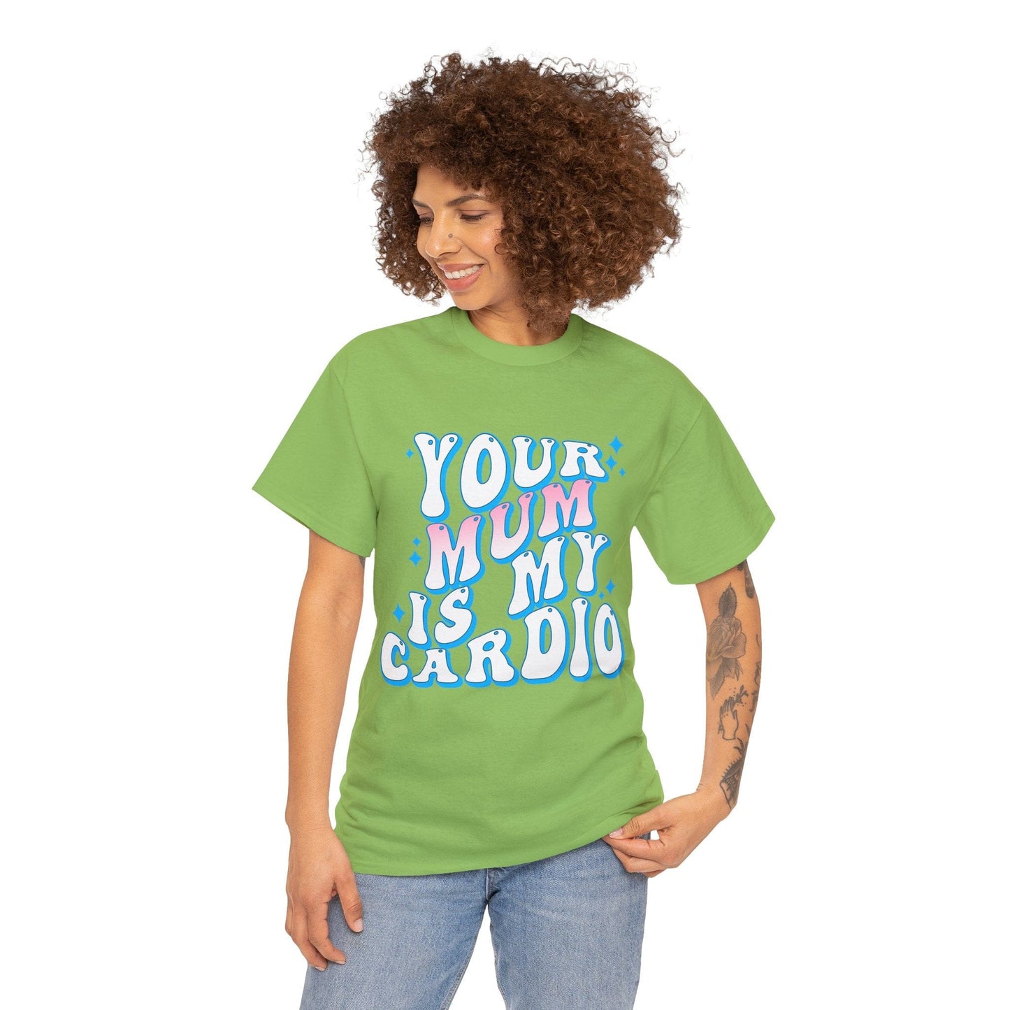 Your Mum Is My Cardio Graphic Tee Graphic Tees Australia Lime / S Graphic T-Shirt Australia -  Cool Graphic T-Shirts Online -  Your Mum Is My Cardio T-Shirt | Funny T-Shirts Australia