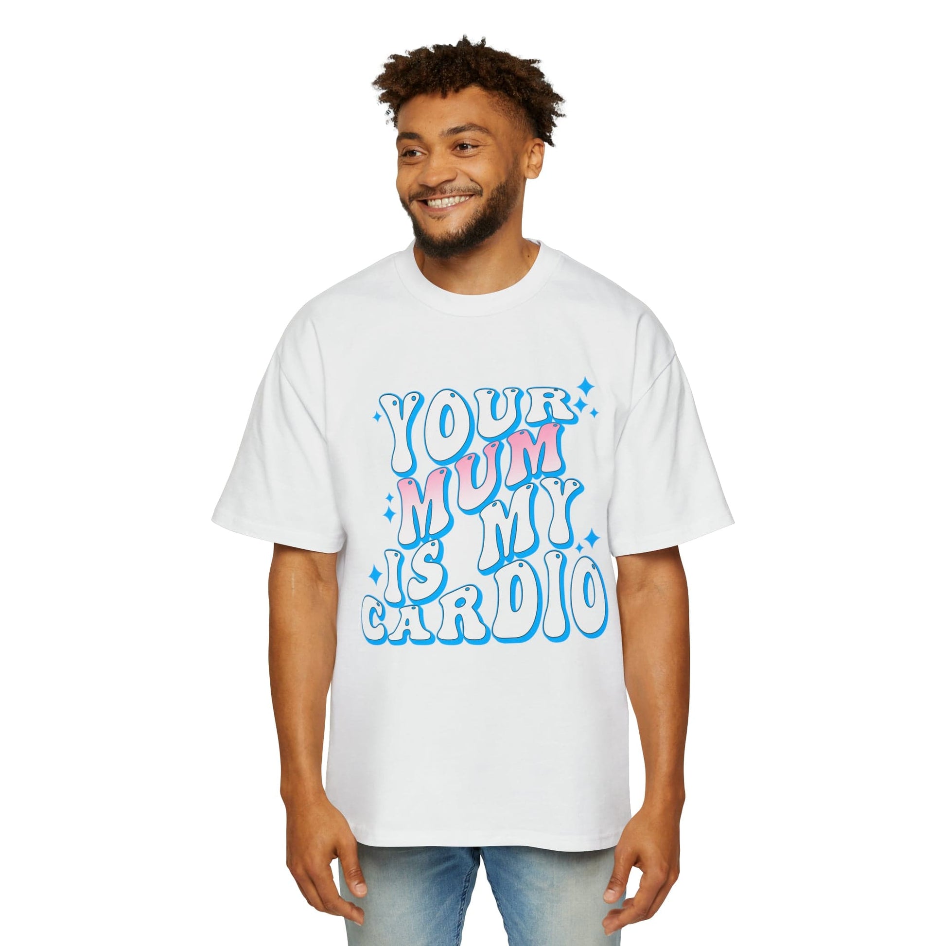 Your Mum Is My Cardio Oversized Tee Graphic Tees Australia White / S Graphic T-Shirt Australia -  Cool Graphic T-Shirts Online - 