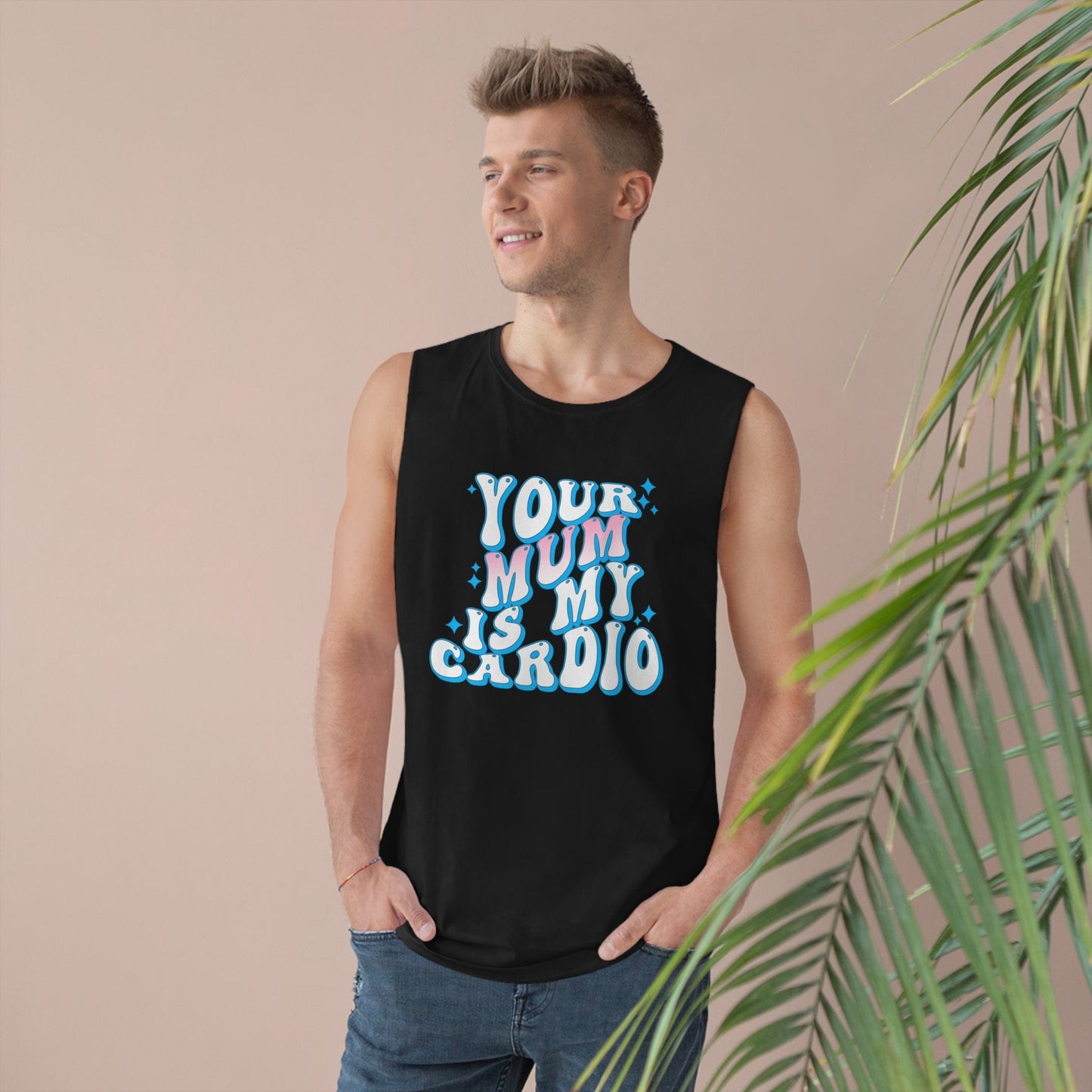 Your Mum Is My Cardio Tank Top Graphic Tees Australia Black / XS Graphic T-Shirt Australia -  Cool Graphic T-Shirts Online - 